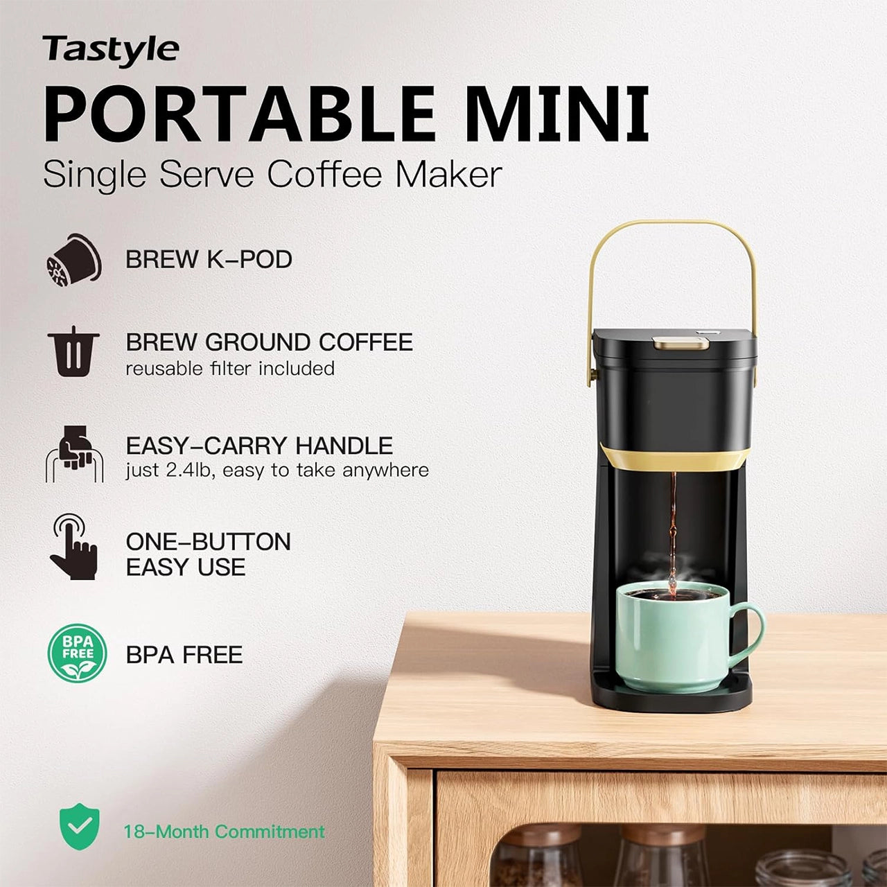 Single Serve One Cup Coffee Maker, for K Cups