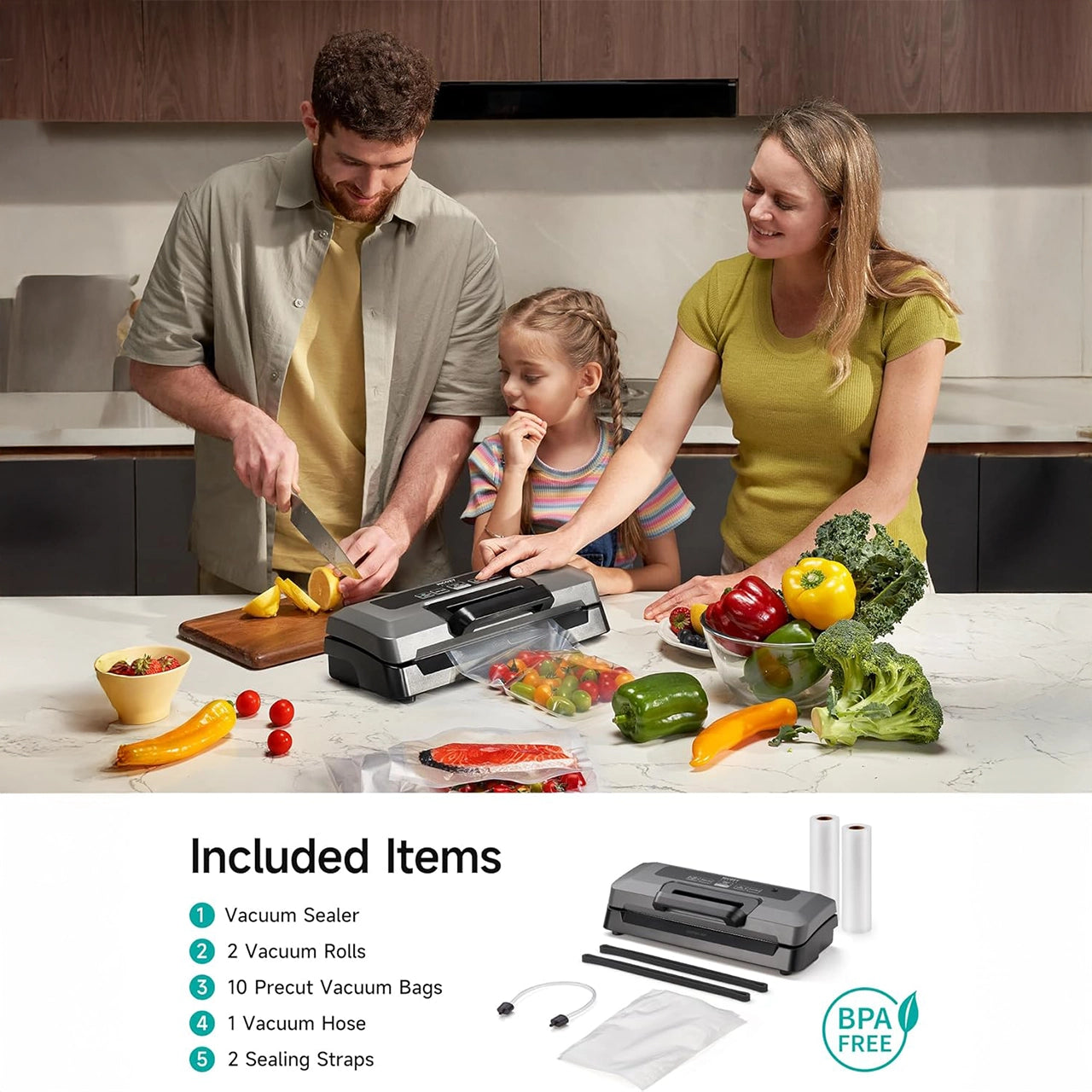 Powerful Heat Food Sealer, Dry Moist 7-1