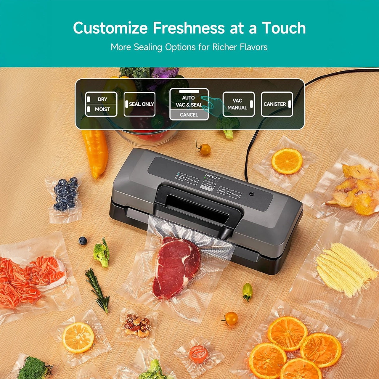 Powerful Heat Food Sealer, Dry Moist 7-1